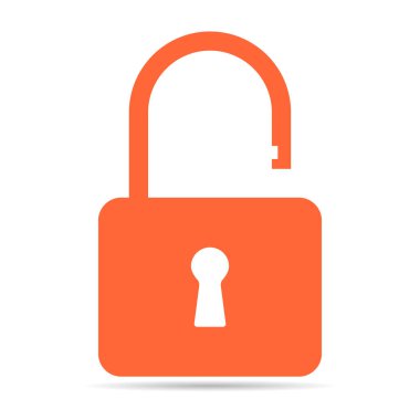 Klasik tasarım gölge simgesini kilitle, anahtar deliği ağ düğmesi şekli, güvenli vektör illüstrasyonunu .