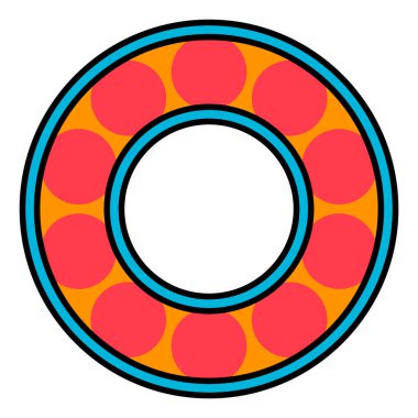 Kerteriz simgesi, yuvarlanan top işareti, düz web tasarım vektör çizimi .