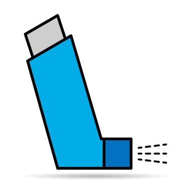 Astım spreyi tasarımı gölge simgesi, ilaç sağlık işareti, grafik vektör illüstrasyonu .