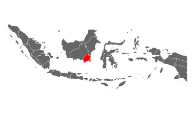 Endonezya detaylı Güney Kalimantan haritası şekli, düz web grafik konsept vektör simgesi illüstrasyonu .