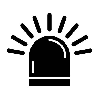 Siren yangın alarmı işareti, tehlike işareti ışık işareti, ambulans polisi uyarı vektör çizimi .