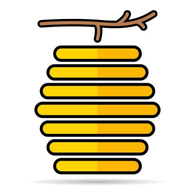 Kovan doğal gölge simgesi, arı ağı düz yaşam alanı işareti, grafik vektör illüstrasyonu .