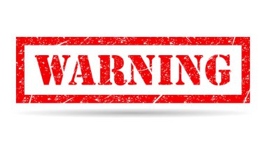 Uyarı damga gölge sembolü, etiket işareti düğmesi, metin sancak vektör illüstrasyonu .