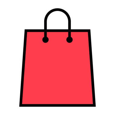 Alışveriş poşeti çizgisi simgesi, süpermarket kağıdı plastik paket işareti, eco mağaza vektör illüstrasyonu .