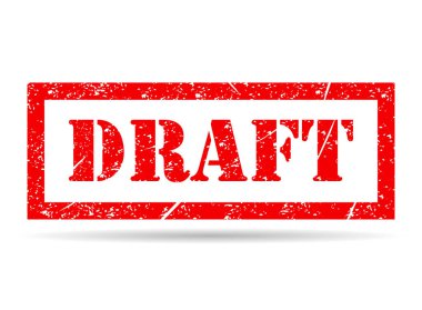 Taslak damga gölge sembolü, etiket etiketi işaret düğmesi, metin sancak vektör illüstrasyonu .