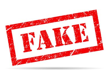 Sahte damga gölge sembolü, etiket işareti düğmesi, metin sancak vektör illüstrasyonu .