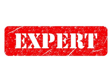 Uzman pul sembolü, etiket etiketi işaret düğmesi, metin sancak vektör illüstrasyonu .