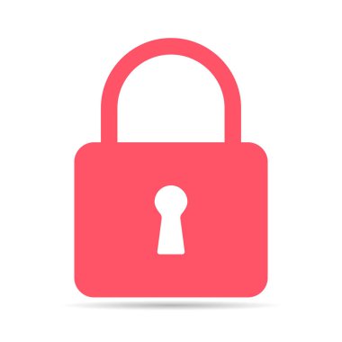 Klasik tasarım gölge simgesini kilitle, anahtar deliği ağ düğmesi şekli, güvenli vektör illüstrasyonunu .