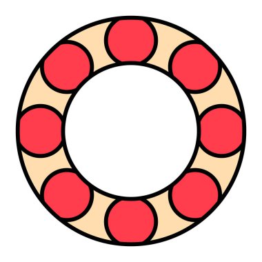 Kerteriz simgesi, yuvarlanan top işareti, düz web tasarım vektör çizimi .