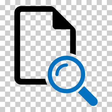 Arama sonuç simgesi, araştırma veri raporu işareti, kontrol analizi vektör illüstrasyonu .