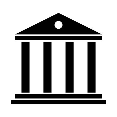 Building university architecture icon, museum roman symbol, flat design vector illustration .
