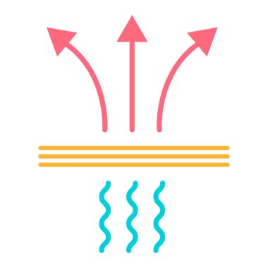 Solunabilir dayanıklı ikon, su geçirmez madde koruma işareti, web vektör illüstrasyonu .