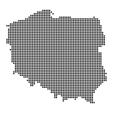 Polonya haritası şekli, seyahat web düz konsept vektör illüstrasyonu .