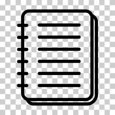 Spiral notebook icon, paper blank page symbol, note web flat vector illustration .