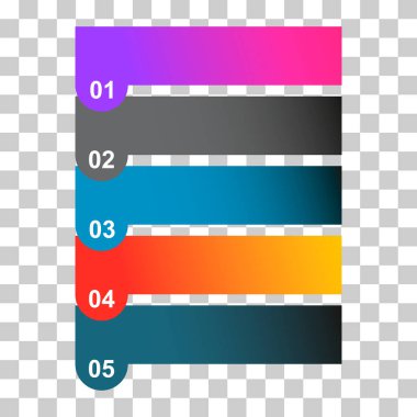 Beş adım dikey enfografik diyagram, iş bilgisi tasarımı, grafik vektör illüstrasyonu .