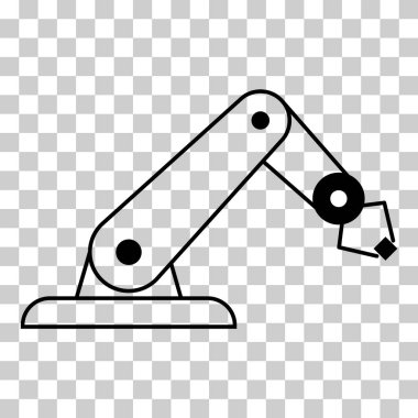 Mekanik robot kol makinesi simgesi, teknoloji hidrolik robot el, vektör illüstrasyonu .