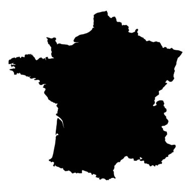 Fransa haritası sembol şekli, seyahat web düz konsept simgesi vektör illüstrasyonu .