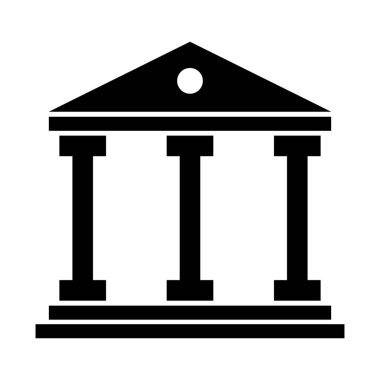 Building university architecture icon, museum roman symbol, flat design vector illustration .