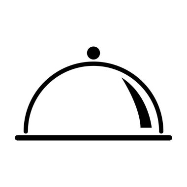 Waiter tray icon, dish menu restaurant web symbol, lunch design vector illustration .