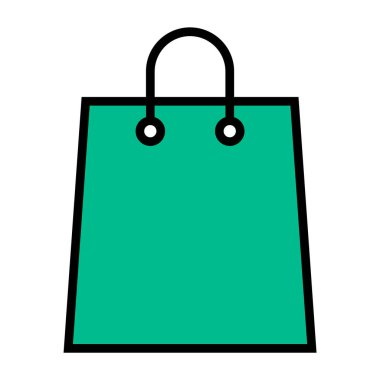 Alışveriş poşeti çizgisi simgesi, süpermarket kağıdı plastik paket işareti, eco mağaza vektör illüstrasyonu .