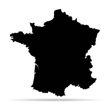 Fransa haritası sembol şekli, seyahat web düz konsept simgesi vektör illüstrasyonu .