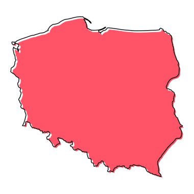 Polonya haritası şekli, seyahat web düz konsept vektör illüstrasyonu .