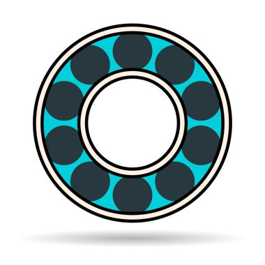 Kerteriz gölge simgesi, yuvarlanan top işareti, düz web tasarım vektör çizimi .