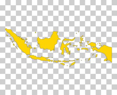 Endonezya detaylı harita şekli, düz web grafik konsept vektör gösterimi .