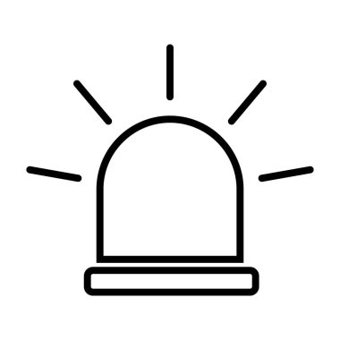 Siren yangın alarmı işareti, tehlike işareti ışık işareti, ambulans polisi uyarı vektör çizimi .