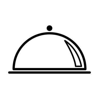 Waiter tray icon, dish menu restaurant web symbol, lunch design vector illustration .