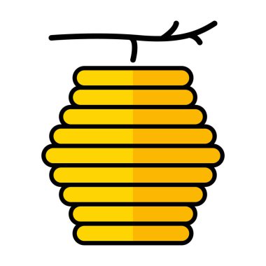 Kovan doğal ikonu, arı ağı düz yaşam alanı işareti, grafik vektör illüstrasyonu .