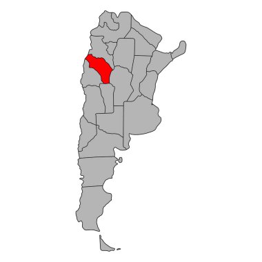 Arjantin haritasının La Rioja sembolü şekil, seyahat web ikonu çizimi .