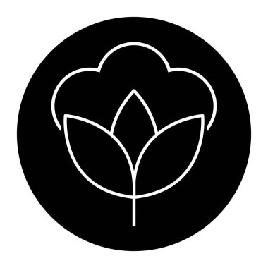 Cotton organic icon, clothing symbol natural symbol, web graphic vector illustration .
