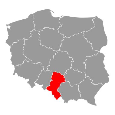 Polonya 'nın Silezya haritası şekli, seyahat web düz konsept vektör çizimi .