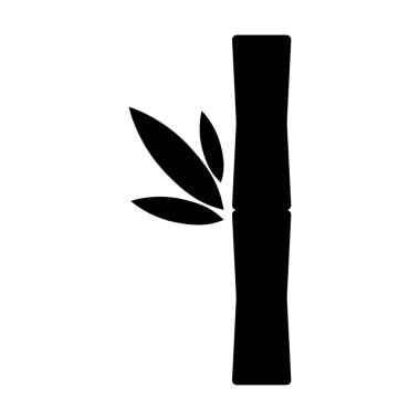 Bambu yaprağı ikonu, doğa tropikal sembol tasarımı, ağ işareti vektör çizimi .