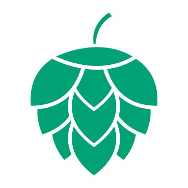 Sekme ikonu bira koni yaprağı işareti, bar bitkisi tasarımı, doğa tohumu illüstrasyonu .