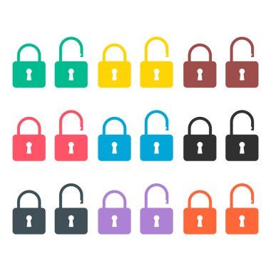 Kilit klasik tasarım simgesi, anahtar deliği ağ düğmesi şekli, güvenli vektör illüstrasyonu .