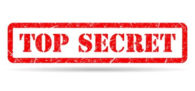 Çok gizli damga gölge sembolü, etiket işareti düğmesi, metin sancak vektör illüstrasyonu .