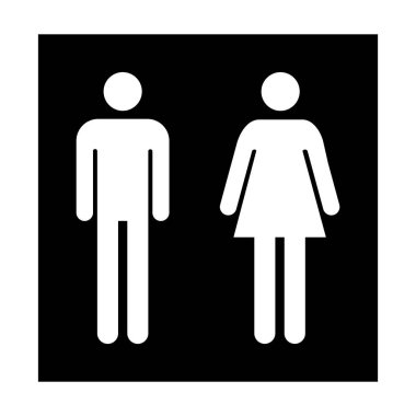 Tuvalet kadınları ve erkekler WC sembolü, düz web düğmesi, tuvalet vektör illüstrasyon bilgileri .