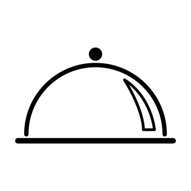 Waiter tray icon, dish menu restaurant web symbol, lunch design vector illustration .