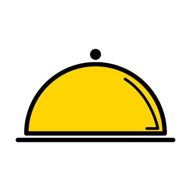 Waiter tray icon, dish menu restaurant web symbol, lunch design vector illustration .