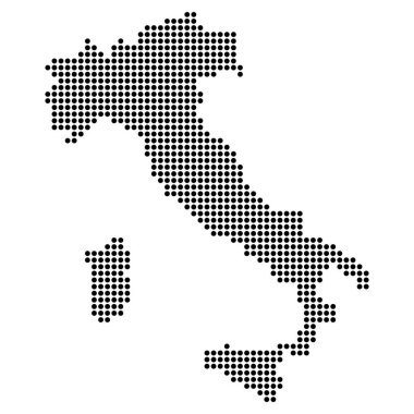 İtalya harita sembolü şekli, seyahat web düz konsept web vektör illüstrasyonu .