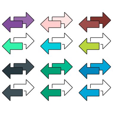 Değişim ok aktarım simgesi kümesi, Web düğmesi tasarımı değiş tokuşu, sembol vektör illüstrasyonunu taşı .