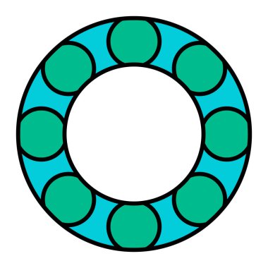 Kerteriz simgesi, yuvarlanan top işareti, düz web tasarım vektör çizimi .