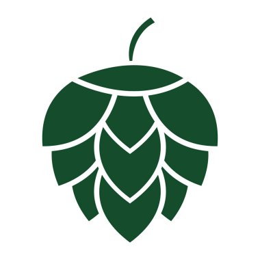 Sekme ikonu bira koni yaprağı işareti, bar bitkisi tasarımı, doğa tohumu illüstrasyonu .