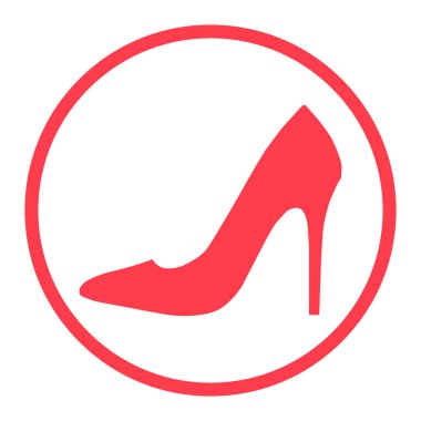 Yüksek topuklu ikon, ayakkabı stili işareti, zarif kadın sembolü illüstrasyon .