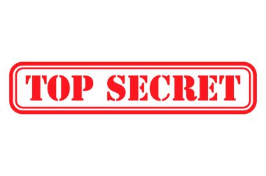 Çok gizli pul sembolü, etiket etiketi işareti düğmesi, metin sancak vektör illüstrasyonu .