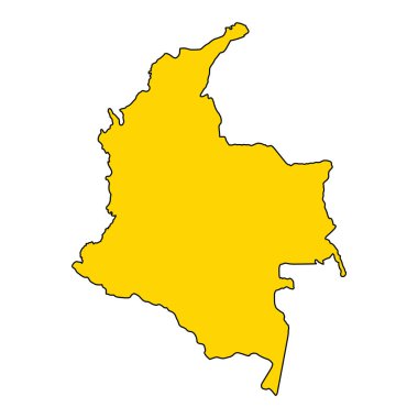 Kolombiya harita şekli, seyahat ağı düz konsept ikon vektör çizimi .