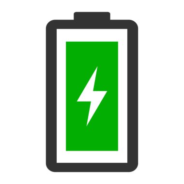 Güç teknolojisi simgesi, pil ağ şekli tasarımı, enerji seviyesi vektör çizimi .