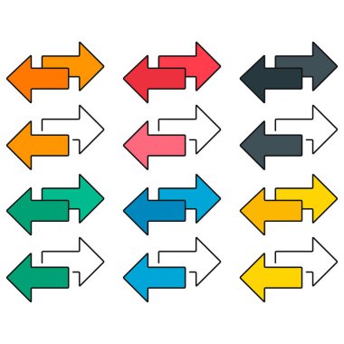 Değişim ok aktarım simgesi kümesi, Web düğmesi tasarımı değiş tokuşu, sembol vektör illüstrasyonunu taşı .